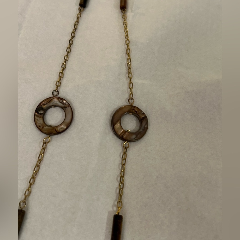 Vintage Shell Ring and Bead chain Long Necklace - Picture 8 of 10